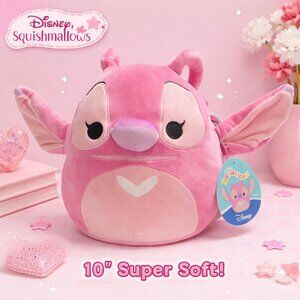 Disney Squishmallows Angel 10” Plush – Pink Stitch – Super Soft - NWT